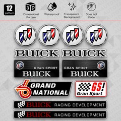 Buick GS Gran Racing Sport Car Medal Logo Stripe Sticker Vinyl 3D Decal Decor