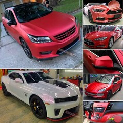 Bubble Free 3D Brushed Satin Pearl Metal Entire Car Vinyl Wrap Sticker Red ABUS