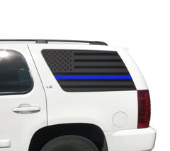 Thin Blue Line Flag Decals for Rear window 2007-2014 Chevy Tahoe GMC Yukon CT12B