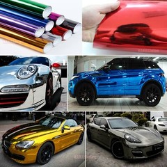 Entire Car Wrap Flexible Metallic Mirror Chrome Vinyl Reflective Film Sticker US