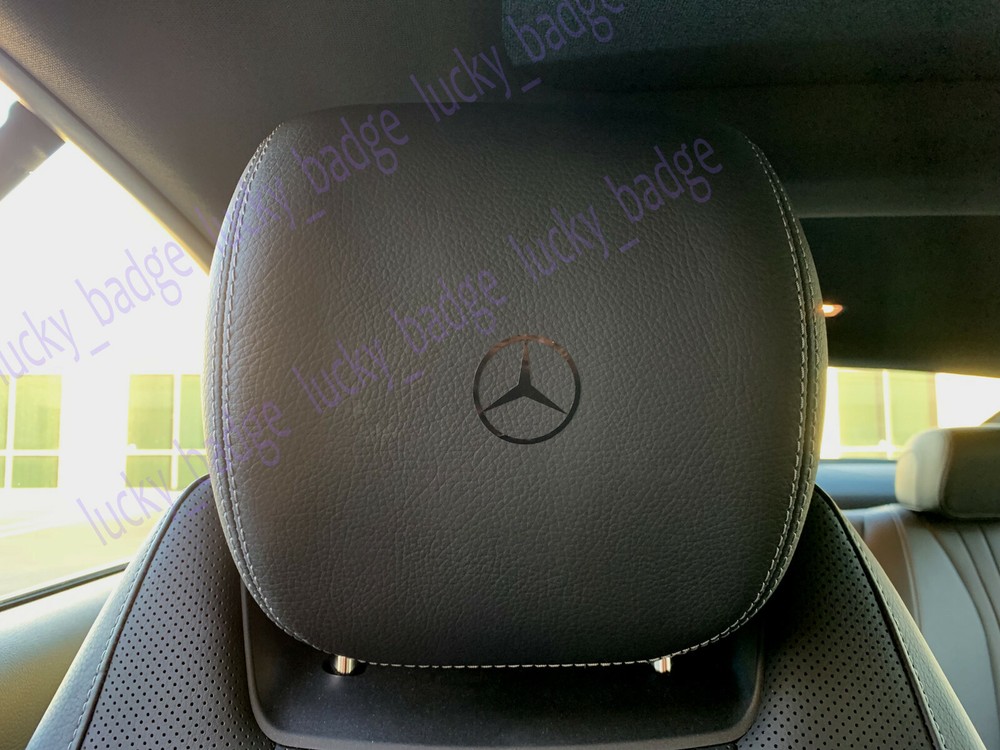 (4pcs) Black Headrest Dashboard badge sticker decal ForMBLogo