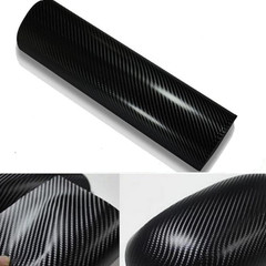 Carbon Fiber Vinyl Wrap Sticker 4D Black Bubble Free Self-Adhesive 12×60 Inches
