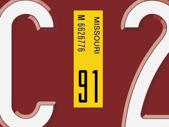 Missouri license plate registration sticker, 1989 to 1997
