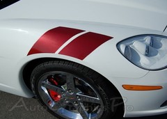 Double Bar Hood Fender Hash Stripes Decals 3M Vinyl Graphic Chevy Corvette C6