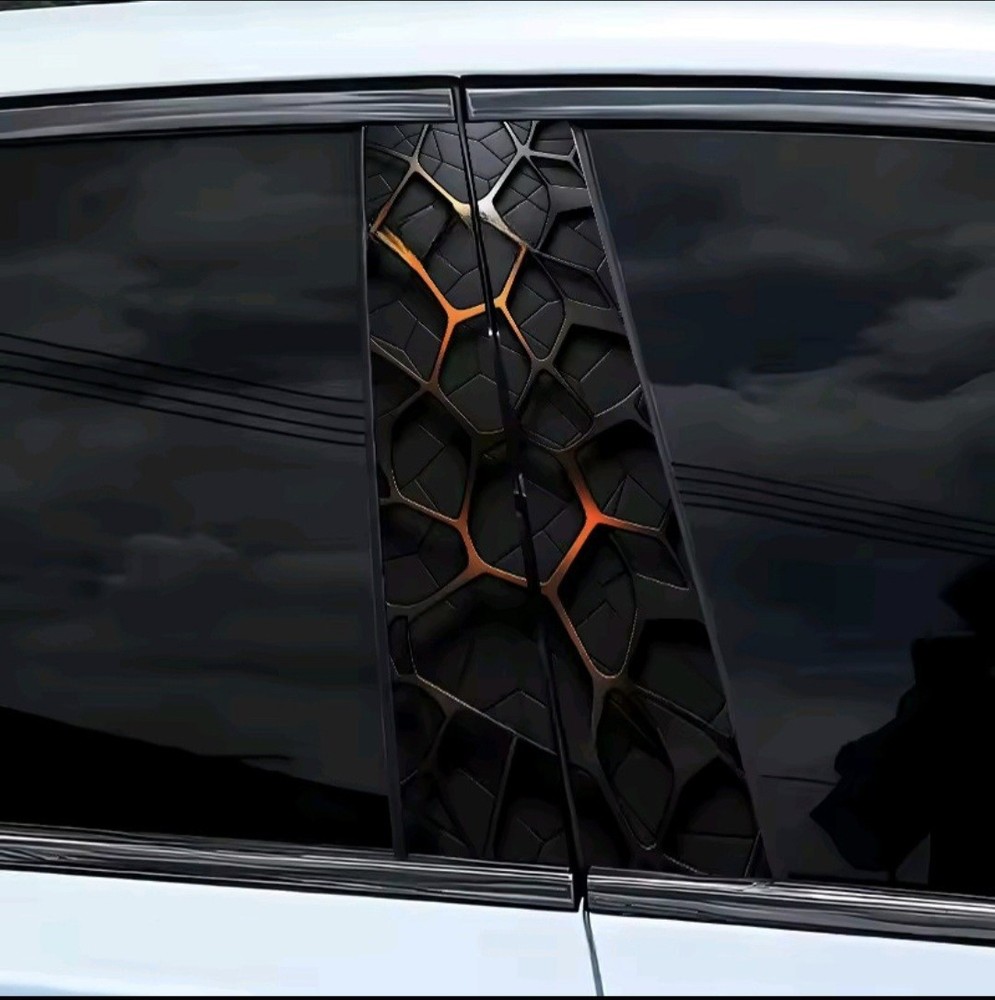 2pcs Durable PVC Car Stickers Plaid Pattern Waterproof Scratch-Resistant Decals