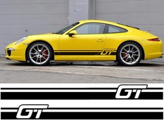 2pcs GT Racing Plaid Hood Side Doors Fenders Stripes Stickers for Sports Car SUV