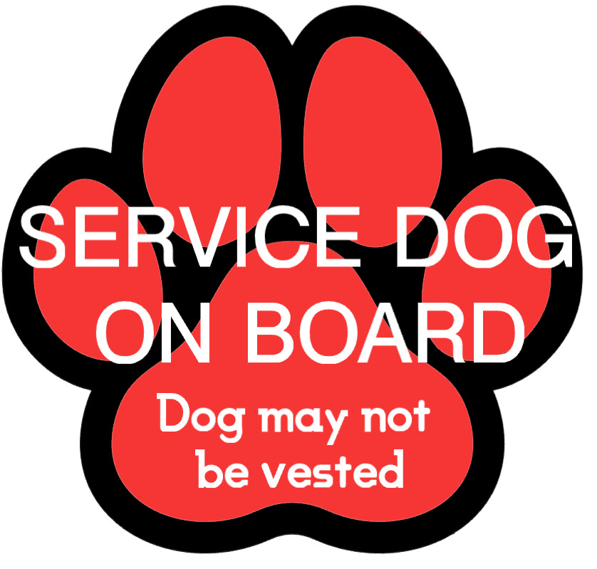 SERVICE DOG ON BOARD Waterproof Vinyl Sticker