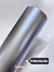 PET Silver Blue Tech Satin Matte Pearl Metal Car SUV Vinyl Wrap Sticker 75FT US