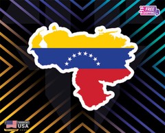 VENEZUELA COUNTRY FLAG, STICKER, DECAL, 5YR VINYL, STATE FLAG (FREE GIFT)