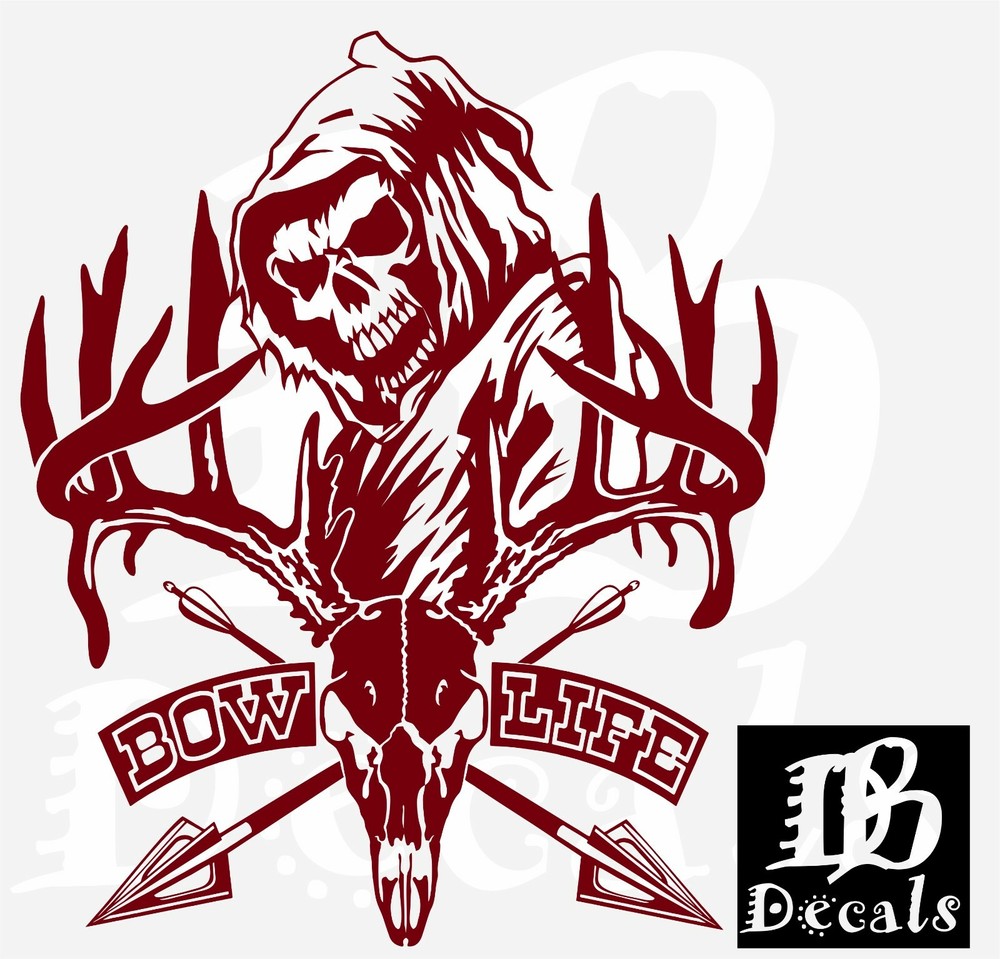 Deer Bow Life Hunting Buck Reaper Car Truck Window Laptop Vinyl Decal Sticker
