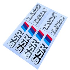 JDM Racing Wheel Decals SSR Reflect Type-C For Universal Fit sticker 1set 8pcs