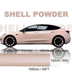 5FTx50FT PET Crystal Shell Pink Vinyl Wrap Self-Adhesive Air Release US Stock