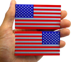 Aluminum American Flag Decal Sticker SUV, Auto, Truck Mirror Set