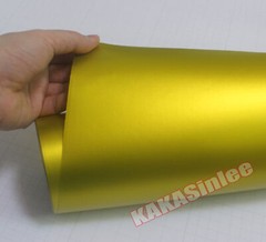 Satin Gold Car SUV Part Vinyl Wrap Matte Chrome Metal Sticker Air Release AXUS