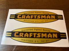 Craftsman Tools WW2 vintage 1945 decal early black gold Orange 3” Set Of 2