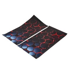2x Red&Black Honeycomb Car Stickers B Pillar Waterproof Center Column Decal