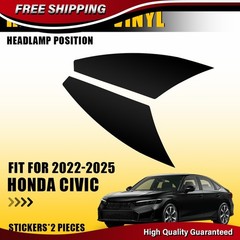 For 2022-2025 Civic Headlight Side Marker Front Precut SMOKE Vinyl Tint Overlays