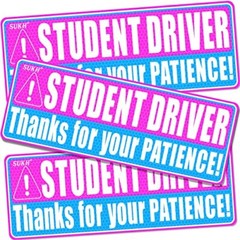 3 Pack Student Driver Magnet Reflective Signs for Car, 9×3.3 Inch