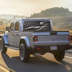 Universal Fit American Flag Truck Window Sticker – 66″ x 20″ Waterproof Design