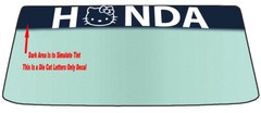 HELLO HONDA KITTEN INSPIRED WINDSHIELD BANNER VINYL DECAL WITH APPLICATION TOOL