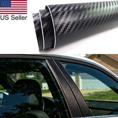 DIY Carbon Fiber Pattern Car Exterior Pillar Post Vinyl Decal Sticker Wrap Sheet