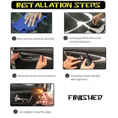 Car Accessories CARBON FIBER Self Adhesive Vinyl Sticker Wrap Hood Roof 5D BLACK