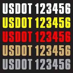 pair – USDOT Vinyl Numbers Custom Stickers Decals Truck Semi US DOT Lettering