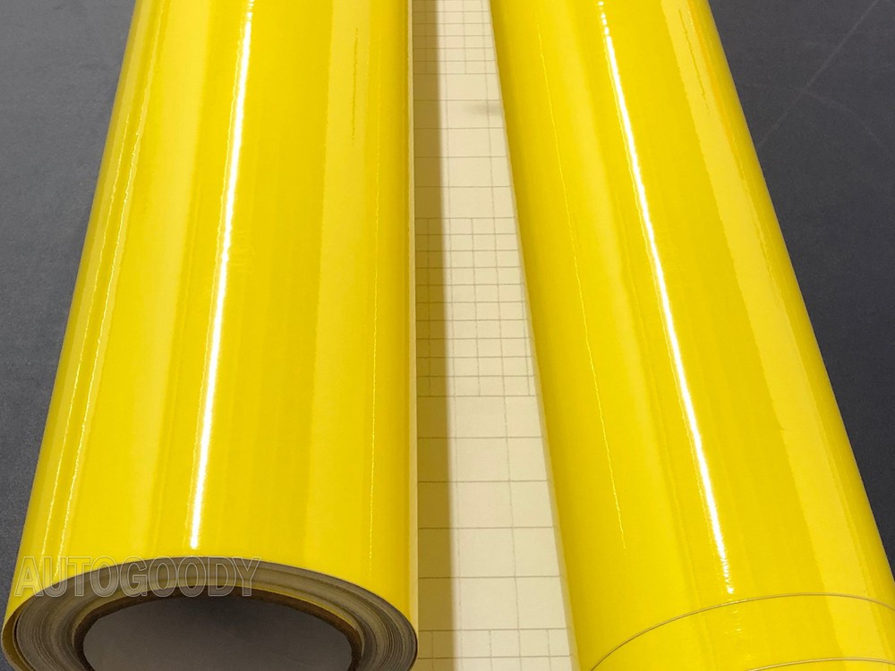 12″ x 60″ Super Gloss Yellow Vinyl Film Wrap Sticker Air Bubble Free 1ft x 5ft