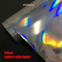 Silver Flexible Glossy Laser Chrome Chameleon Mirror Car Vinyl Wrap Sticker US