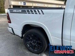 For Ram 1500 Stripes Side Bed Rail 3m Vinyl Graphics Stickers Decals 2009-2024