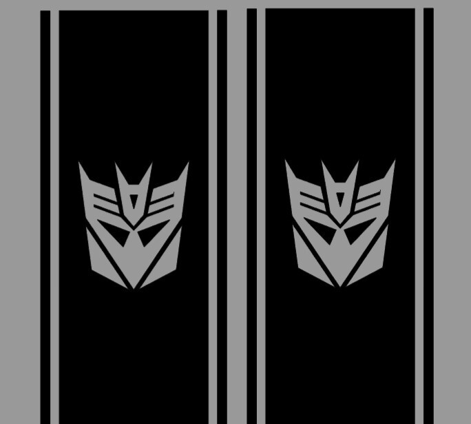 “Transformer” Decepticon bedside Stripe decals, 10″ x 46″, Set of 2, decal