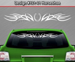 101-01 HORSESHOE Windshield Decal Window Sticker Vinyl Graphic Design Trailer
