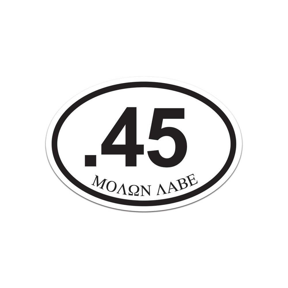 .45 Molon Labe Oval Sticker Decal