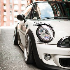 2Pair Car Black Eyelashes Decoration Decal For Headlight Fog Light Sticker Badge