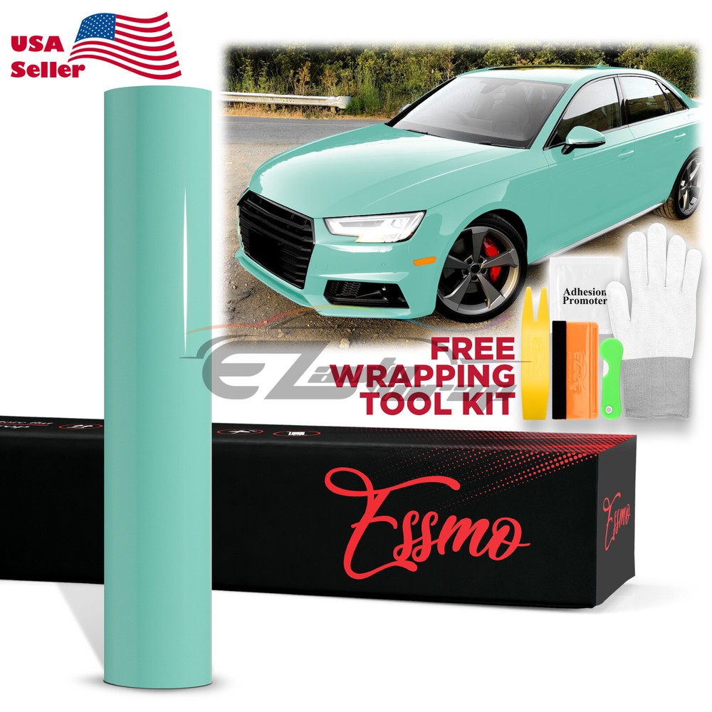 PET Super Gloss Sagano Green Vehicle Vinyl Wrap Decal Sheet Film Like Paint