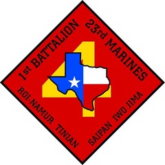 1ST BN 23RD MARINES  Window Sticker 4″ H x 4″ W  LAMINATED 