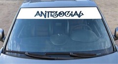 Antisocial Banner For Windshield – For Car, Truck, SUV – Waterproof Vinyl Vehicl
