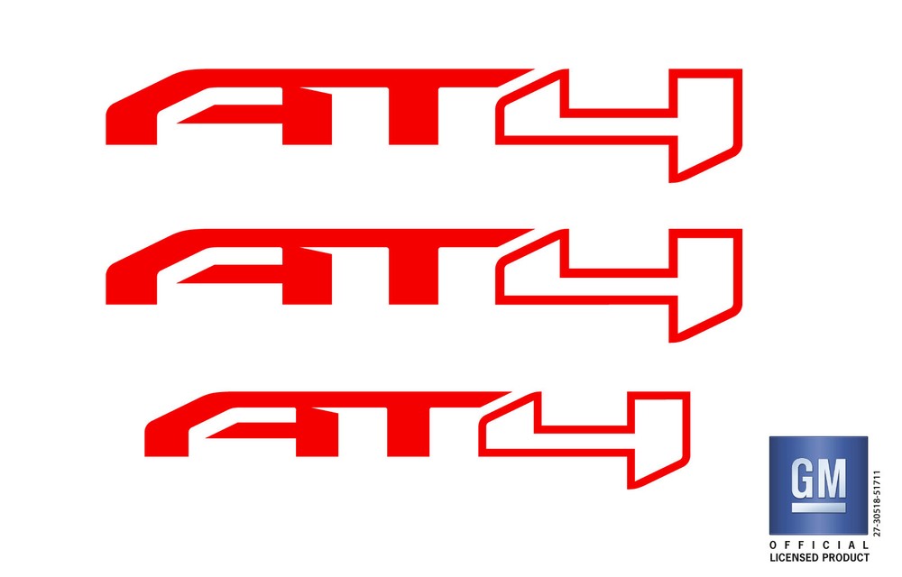 2021 2022 GMC Canyon AT4 Door Tailgate Emblem Overlay Decals Set Red