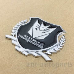 Metal Transformers Autobot Deception Car Trunk Emblem Decal Sticker Badge
