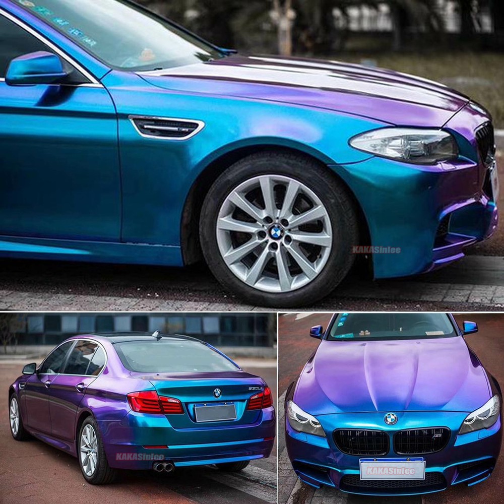Entire Car Wrap Magic Pearl Gloss Metal Glitter Chrome Vinyl Sticker PL Blue US