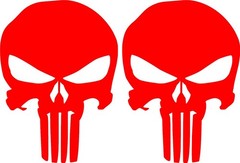 Punisher Skull Decal Pair of 2 Vinyl Stickers Truck Window Laptop Helmet Cart