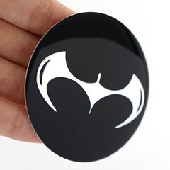 4Pcs 65mm Black Silver Batman Logo Car Truck Wheel Center Hub Cap Badge Stickers