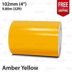 AMBER YELLOW 4″ 102mm Roll PIN STRIPE Car Striping Line TAPE Decal Vinyl Sticker