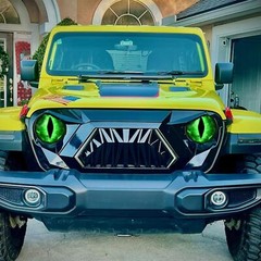 Beast Eyes Headlight Decals Round 3D Stereo Eyes Headlight Decal Stickers Green