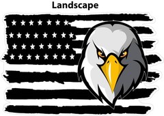 Black Worn American Flag eaglehead decal