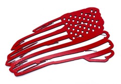 Distressed American Flag Decal Emblem – Polished Stainless Steel (9″ x 5.5″)