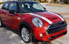 White with Custom Color Border Hood Stripes Laminated for Mini Cooper 2007-2013