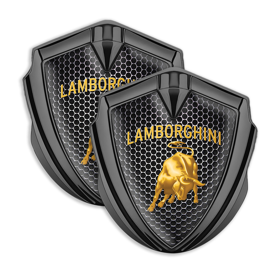 2 or 1pc Lamborghini logo metal emblem with silicone car tuning, 60mm/65mm