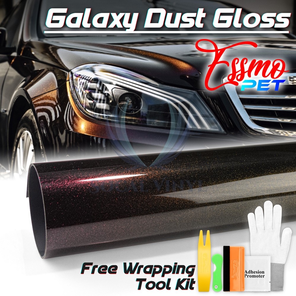 ESSMO PET Galaxy Dust Gloss Phantom Rose Black Auto Car Vinyl Wrap Decal Sticker