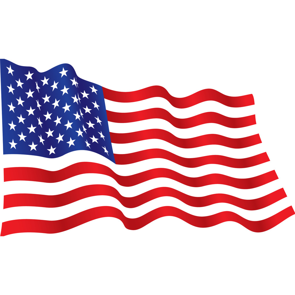 Wavy American Flag Decal 5.75×3.5 inches – Vinyl Flag Car Sticker – The Patriot